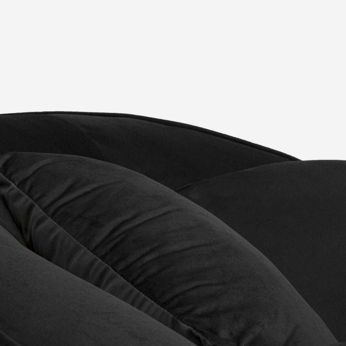 3-SITZER Sofa gepolstert Oslo - Schwarz - Schwarz, Holz/Kunststoff (84/68/185cm) - Pasmara