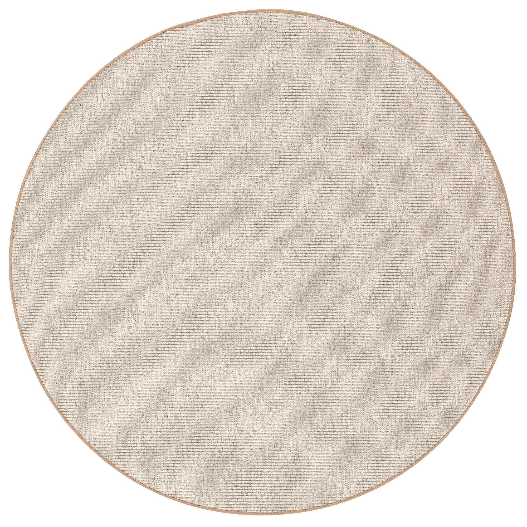 SISAL-OPTIK DESIGNER FLACHGEWEBE TEPPICH PURE MELIERT RUND - Beige, Textil (133/133cm) - Snapstyle