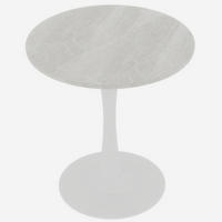 COUCHTISCH Beistelltisch rund minimalistisches Design hohe Tischbeine kompakt stabil vielseitig - Goldfarben/Weiß, Stein/Metall (70/70/72cm) - EVRYAE