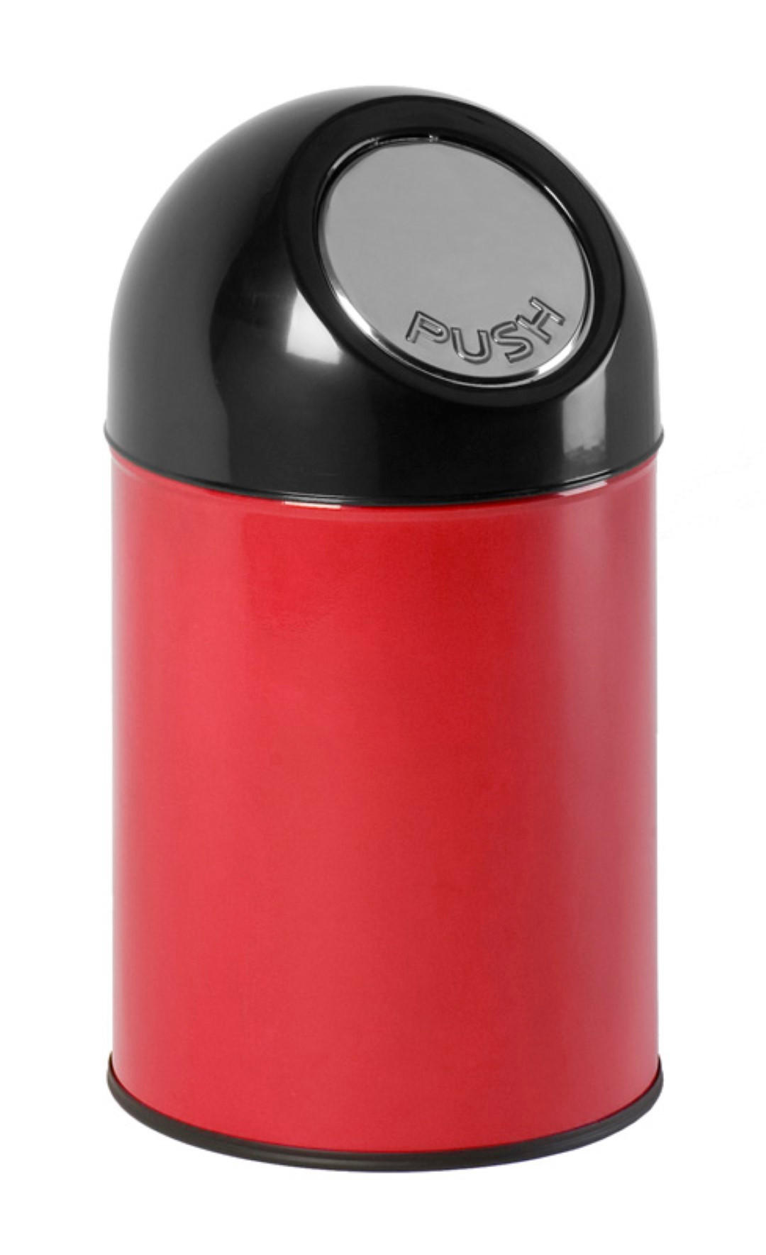 MÜLLEIMER klassisch Mit Pushdeckel 30 Liter 56 x 31 x 31 cm Metall Rot - Rot, Metall (31/56/31cm) - PROREGAL