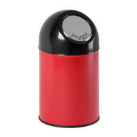 MÜLLEIMER klassisch Mit Pushdeckel 30 Liter 56 x 31 x 31 cm Metall Rot - Rot, Metall (31/56/31cm) - PROREGAL