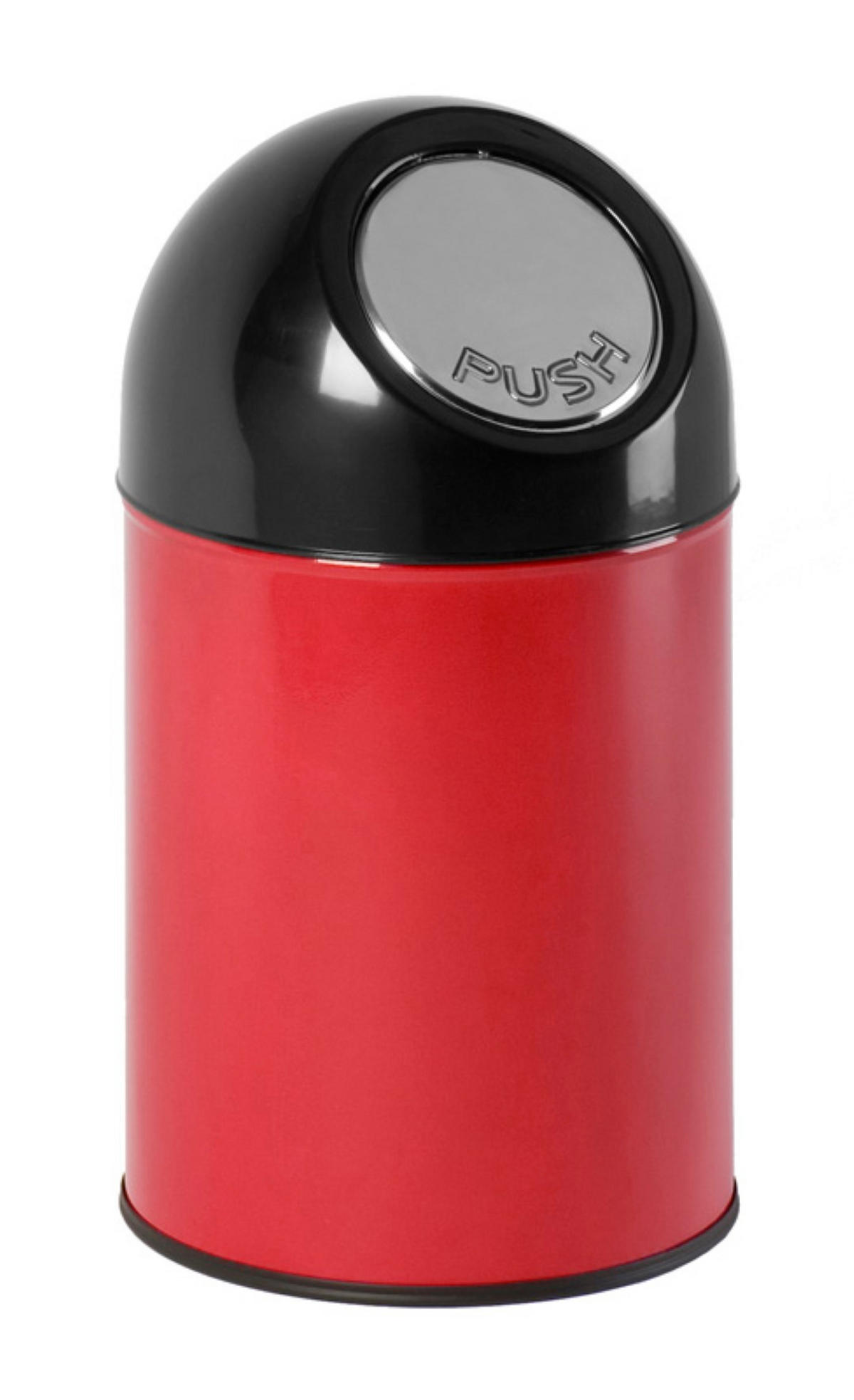MÜLLEIMER klassisch Mit Pushdeckel 30 Liter 56 x 31 x 31 cm Metall Rot - Rot, Metall (31/56/31cm) - PROREGAL