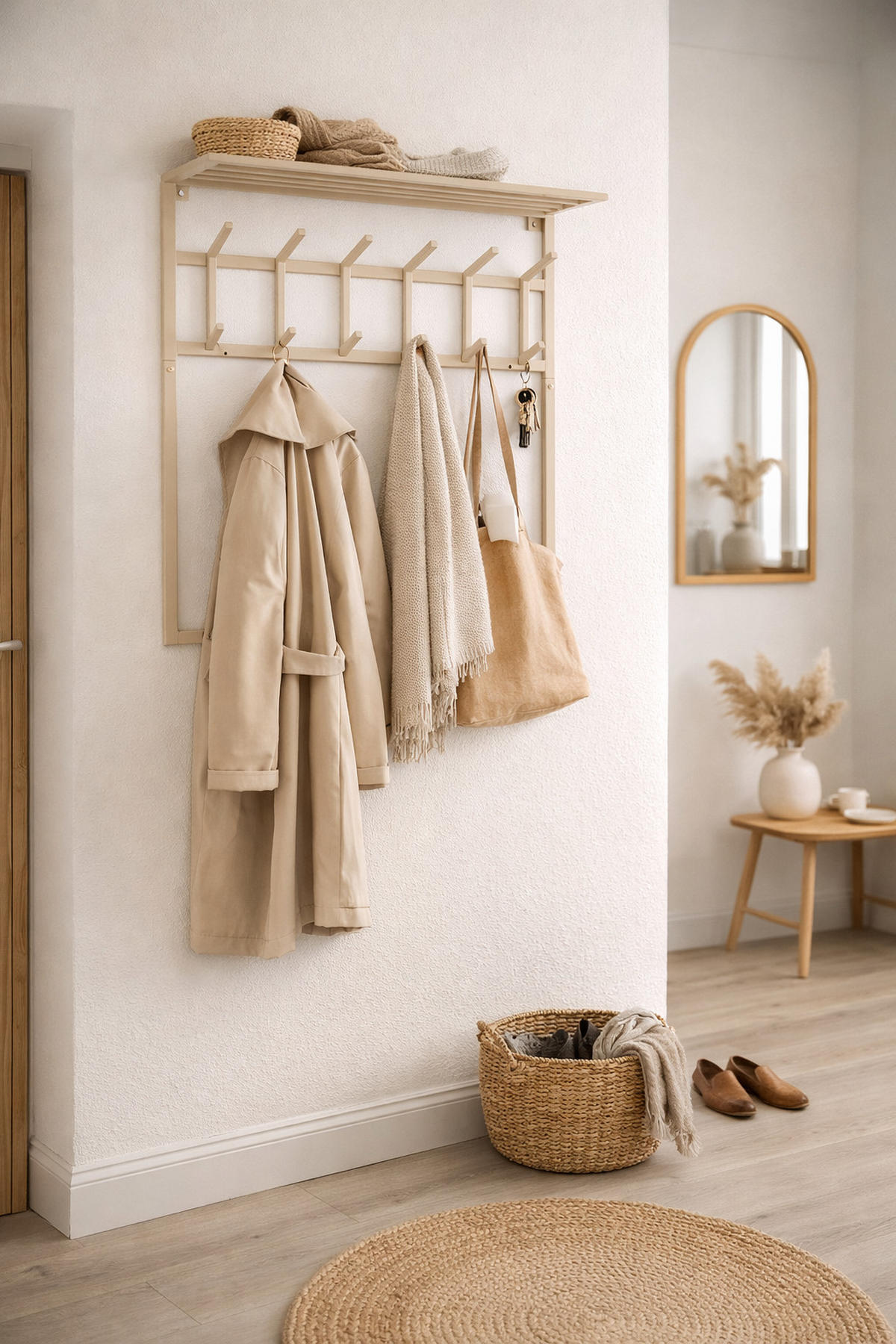 KLEIDERABLAGE Jaimy Beige - Beige, Metall (80/35/30cm) - LOFT42
