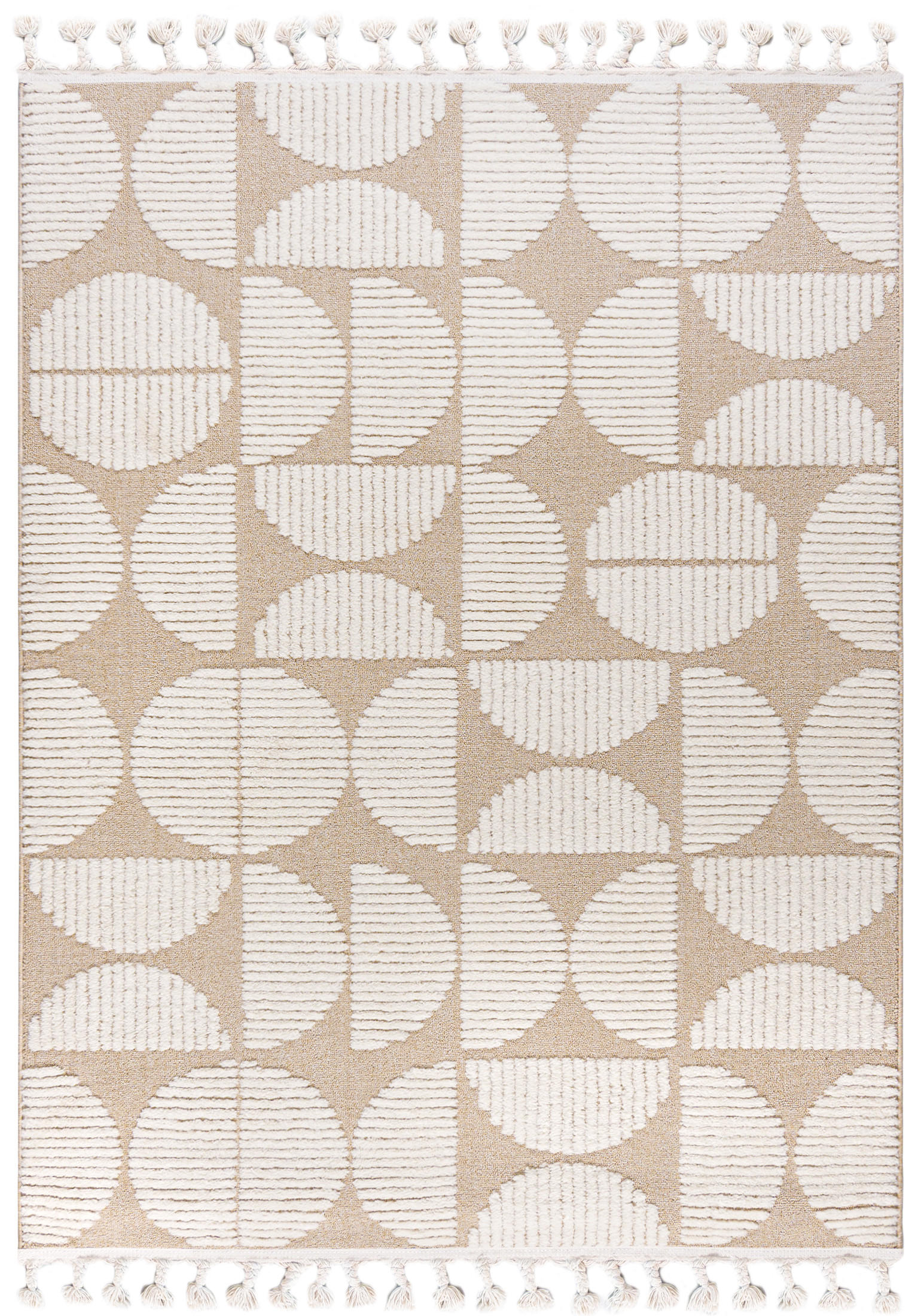 TEPPICH Beige Geometrisch, Moderne 160 x 230 cm - Ecru/Beige, Textil (160/230cm) - Mazovia