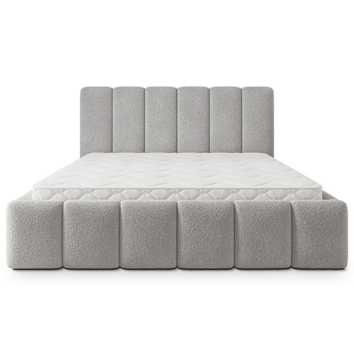 POLSTERBETT ATTORA Q 180x200 cm mit Bettkästen - Hellgrau - Hellgrau, Holz (180/200cm) - MASSENO