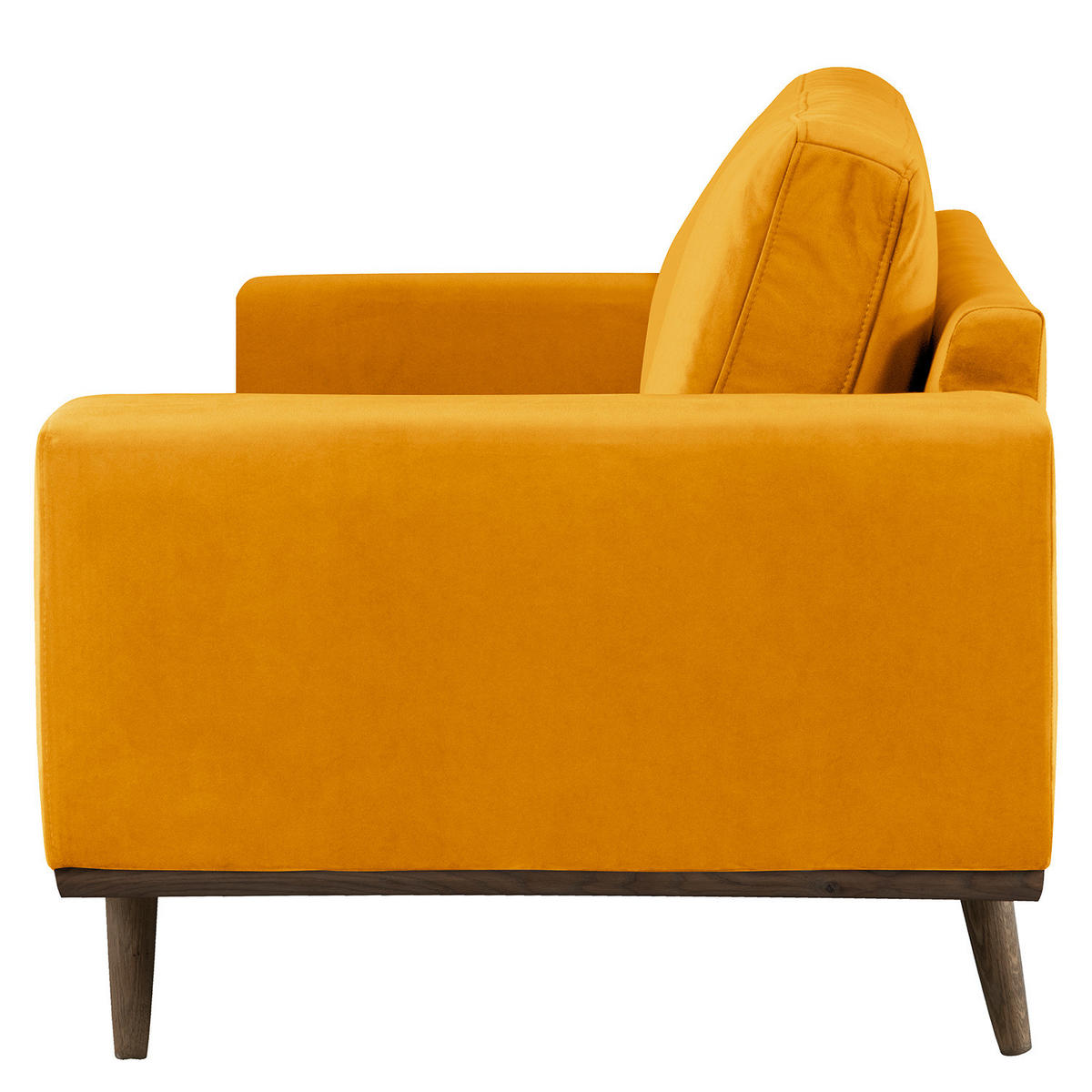 SESSEL - Eichefarben/Gelb, Eichenholz/Textil (122/81/88cm) - home24