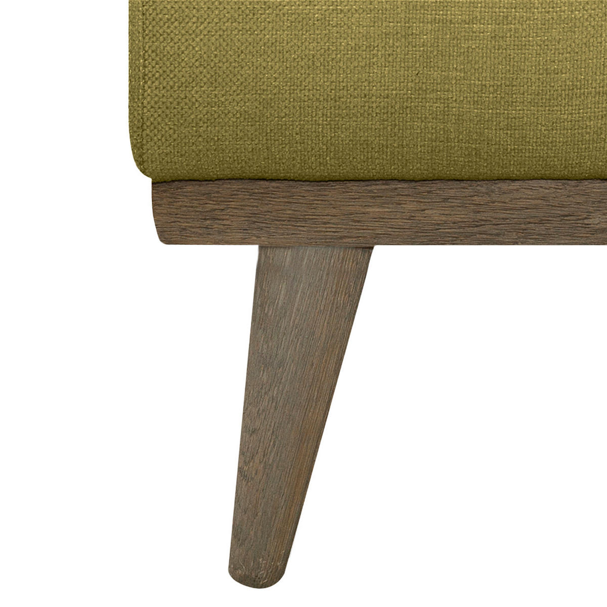 WOHNLANDSCHAFT mit Longchair - Eichefarben/Olivgrün, Eichenholz/Textil (371/81/219cm) - home24