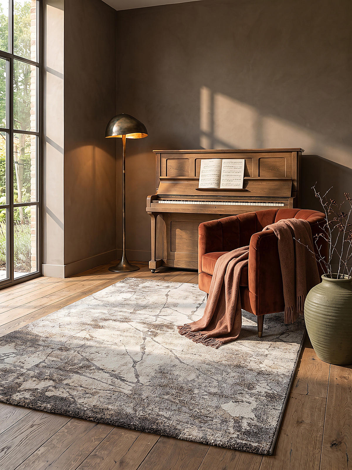 TEPPICH Kurzflor OGLIO Abstrakt Polypropylen-Polyester Natur 160 x 230 cm - Beige, Textil (160/230cm) - KADIMA DESIGN