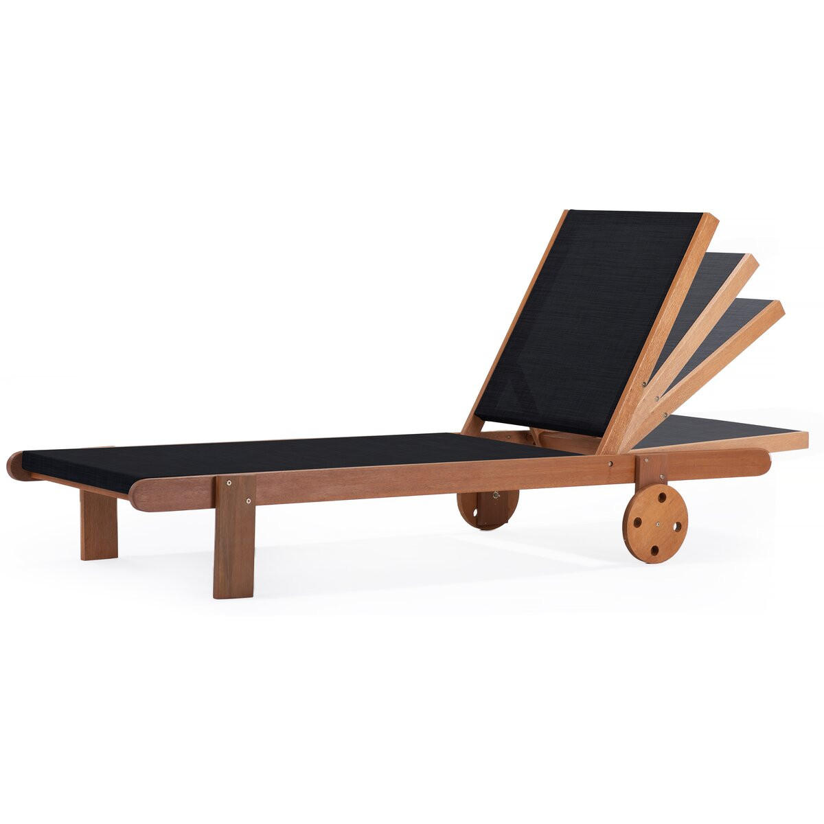 SONNENLIEGE - "Saigon" - Maple - Schwarz - Grau, Metall (71/35/193cm) - Habitat Garten