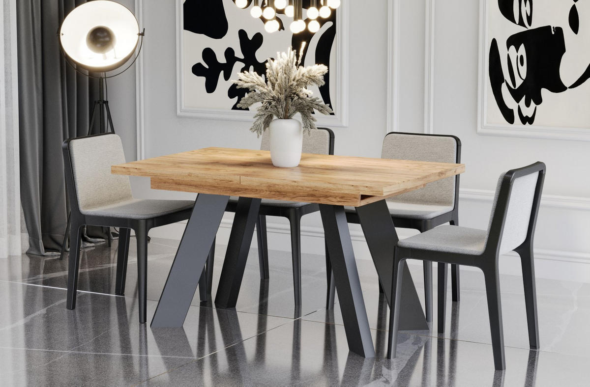ESSTISCH Como ausziehbar bis 210 cm - Eiche Bianco, Holzwerkstoff (130/80/76cm) - Endo-Moebel