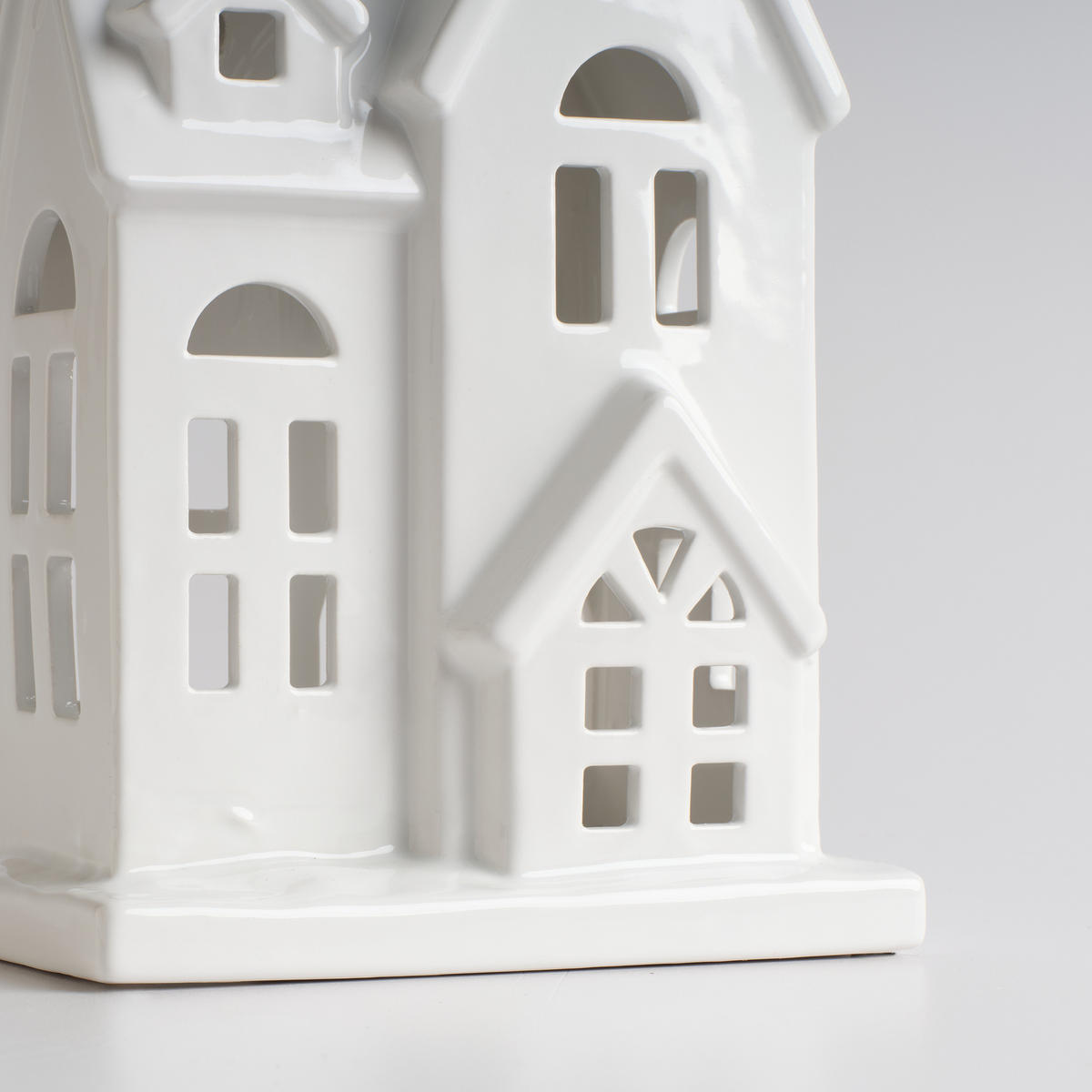 KERZENSTÄNDER Hausi, Weiß, 25 x 12 x 17 cm, Dekorative Weihnachtsdeko - Weiß, Keramik (12/25/17cm) - home&you