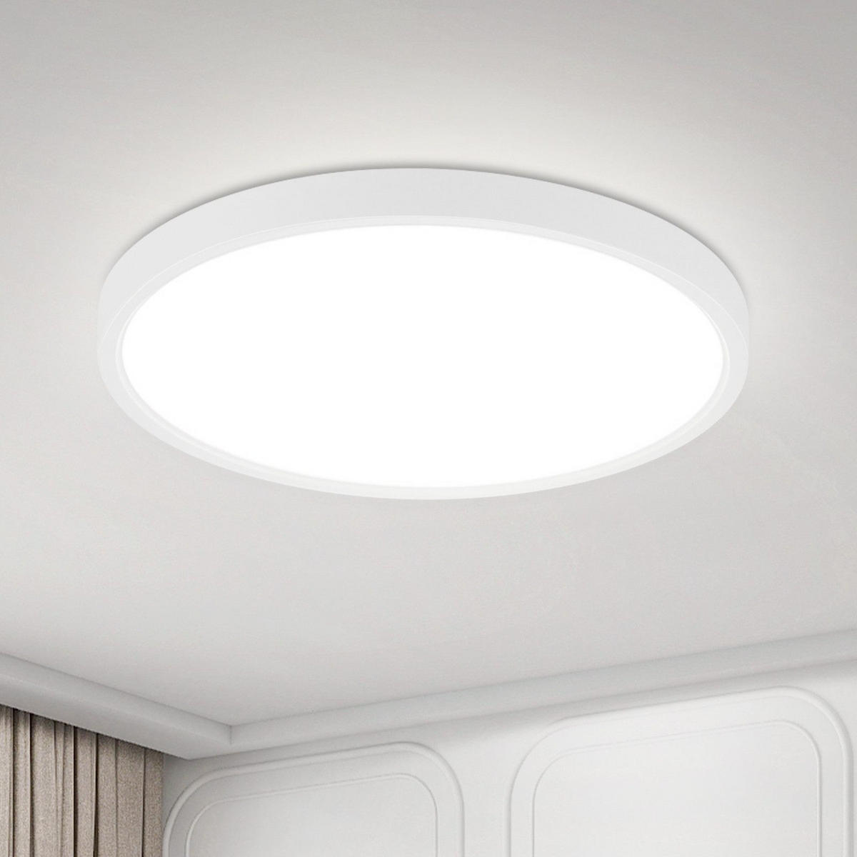 LED-DECKENLEUCHTE Edwin 18.7/18.5/2.4cm - Weiß, Kunststoff (18.7/18.5/2.4cm) - ZMH