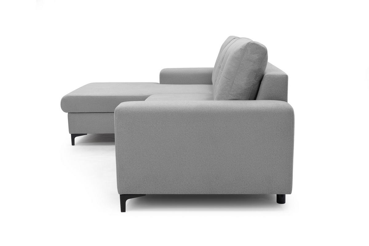 ECKSOFA AVRA L-förmig, mit Stauraumbehälter-in RINO-Stoff, Komfort & Eleganz, lose Rückenkissen, freistehend, LINKS 165x251x85 cm Dark grey - Dunkelgrau, Holz/Textil (165/251cm) - DomoHome
