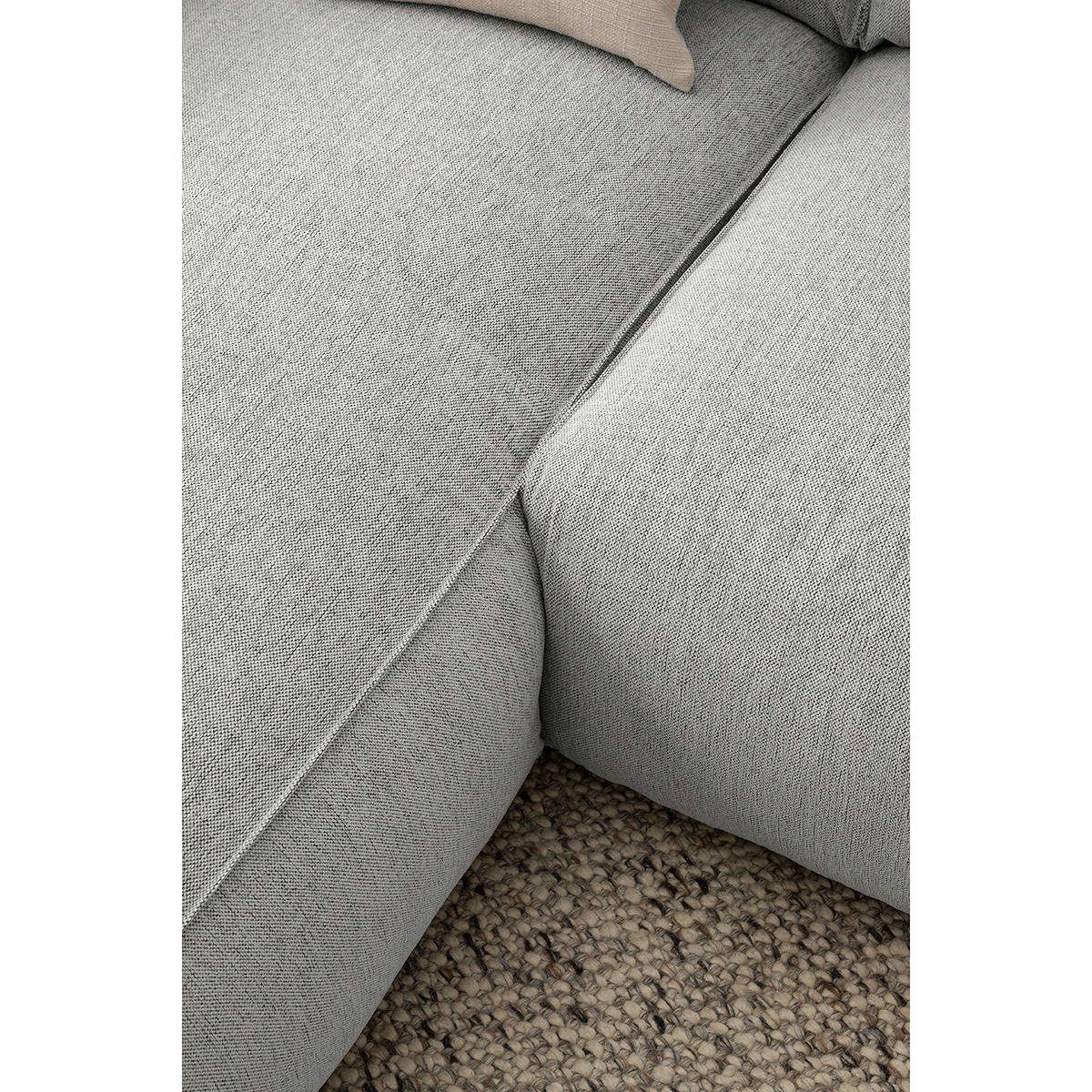 3-SITZER ECKSOFA mit Longchair - Hellgrau/Schwarz, Kunststoff/Textil (251/173cm) - home24