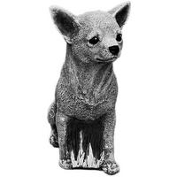 STEINFIGUR Chihuahua frostfest wetterfest Steinguss massiv - Grau, Stein (8/21/18cm) - stoneandstyle