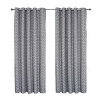 VERDUNKELUNGSVORHÄNGE geometrisch mit Thermo-Funktion, Ösen 117/137 cm - Grau, Textil (117/137cm) - Homescapes