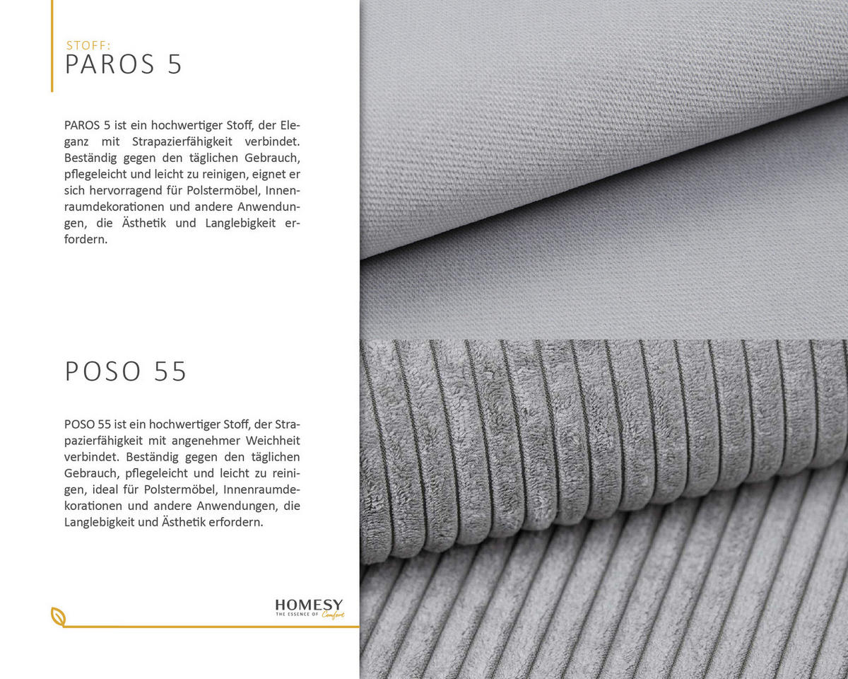 ECKSOFA Selva – modernes Design trifft auf höchsten Komfort, Grau - Grau, Holz (246/190cm) - Homesy