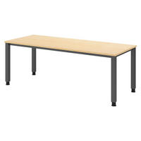 SCHREIBTISCH Serie-Q 80/200/74 cm in Ahornfarben/Graphitfarben - Ahornfarben/Graphitfarben, Holzwerkstoff (80/200/74cm) - bümö