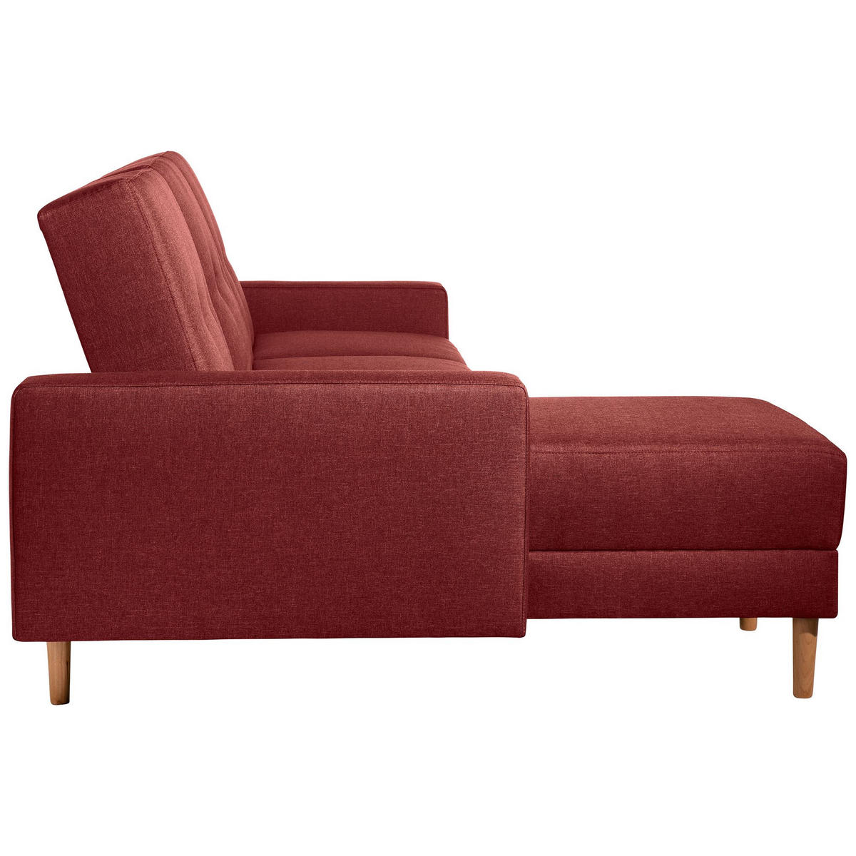 FUNKTIONSSOFA mit Hocker Kattie Flachgewebe rot - Rot, Kunststoff (144/230cm) - 58aufmkessel