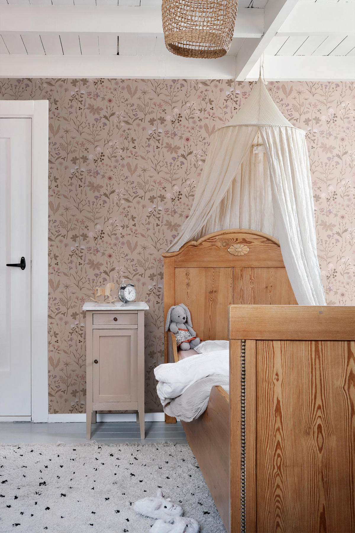 TAPETE Feldblumen 53 cm x 10.05 m - Pink, Papier (53/1000cm) - ESTAhome