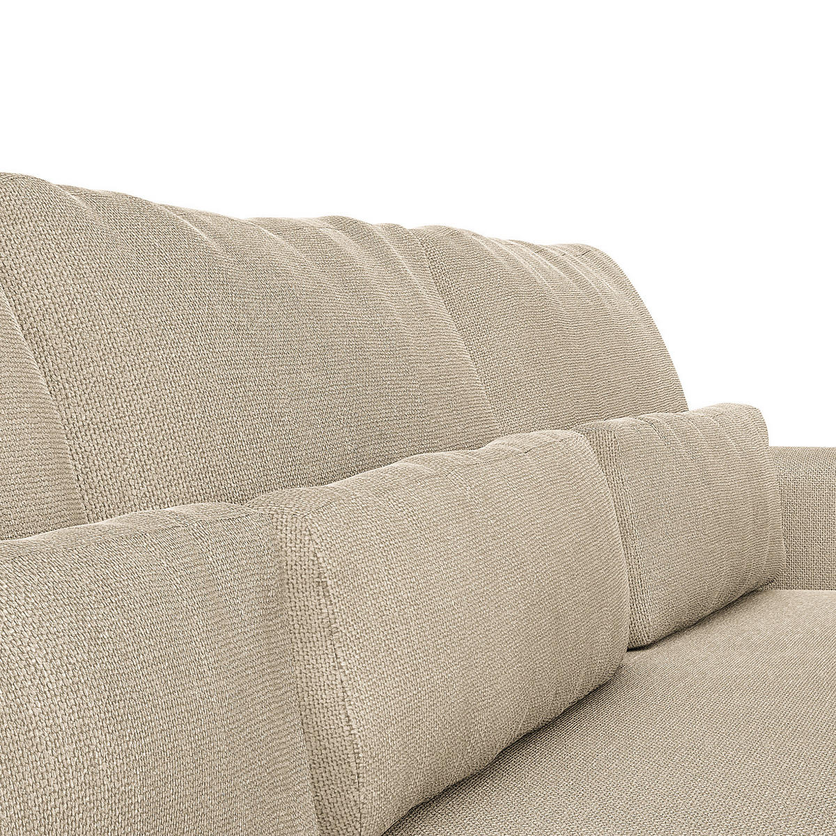 ECKSOFA mit XXL-Longchair - Beige/Schwarz, Kunststoff/Textil (323/182cm) - home24