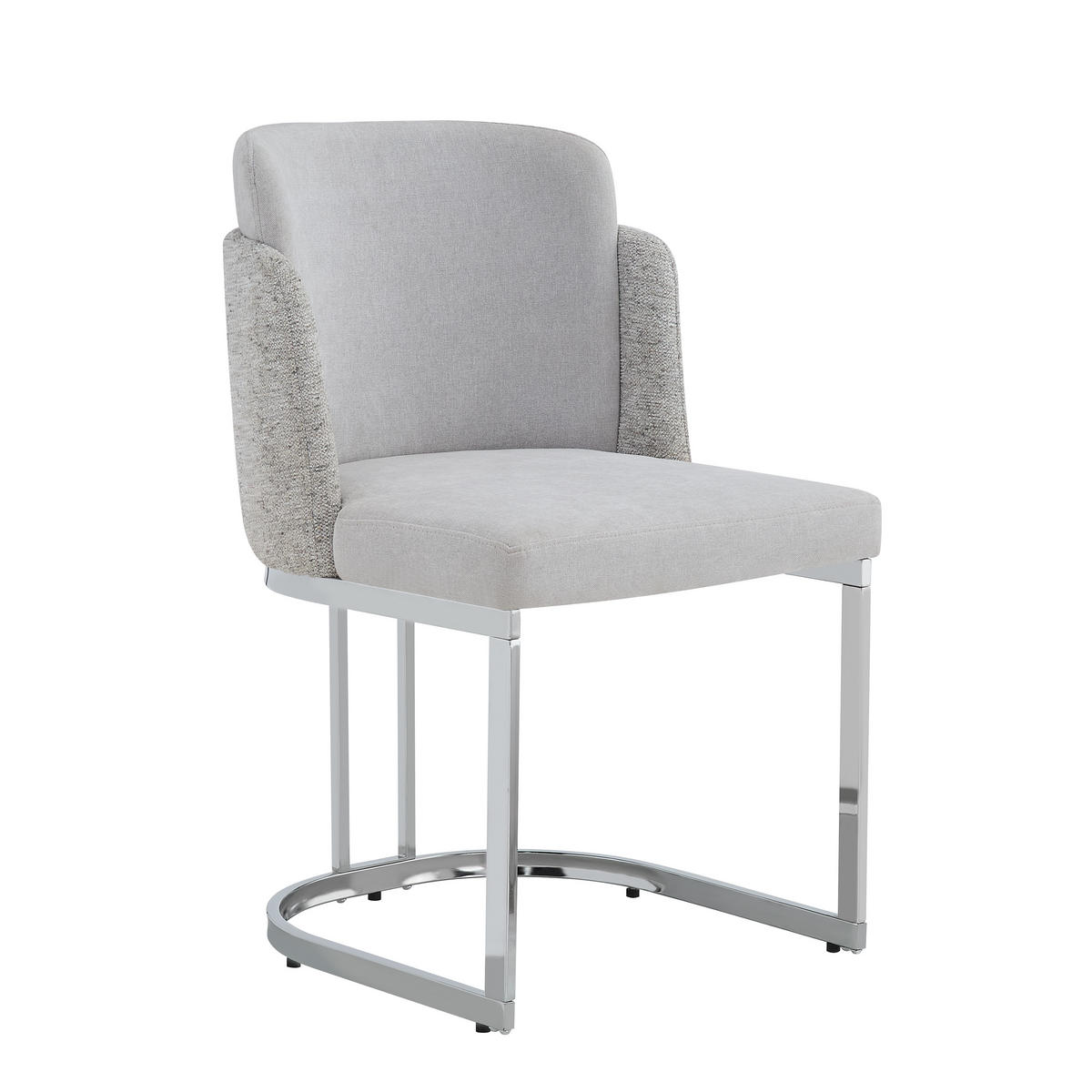 ESSZIMMERSTUHL 2er Set Chenille Hellgrau Silber Modern - Grau, Textil (61.5/86/53.5cm) - FLIEKS