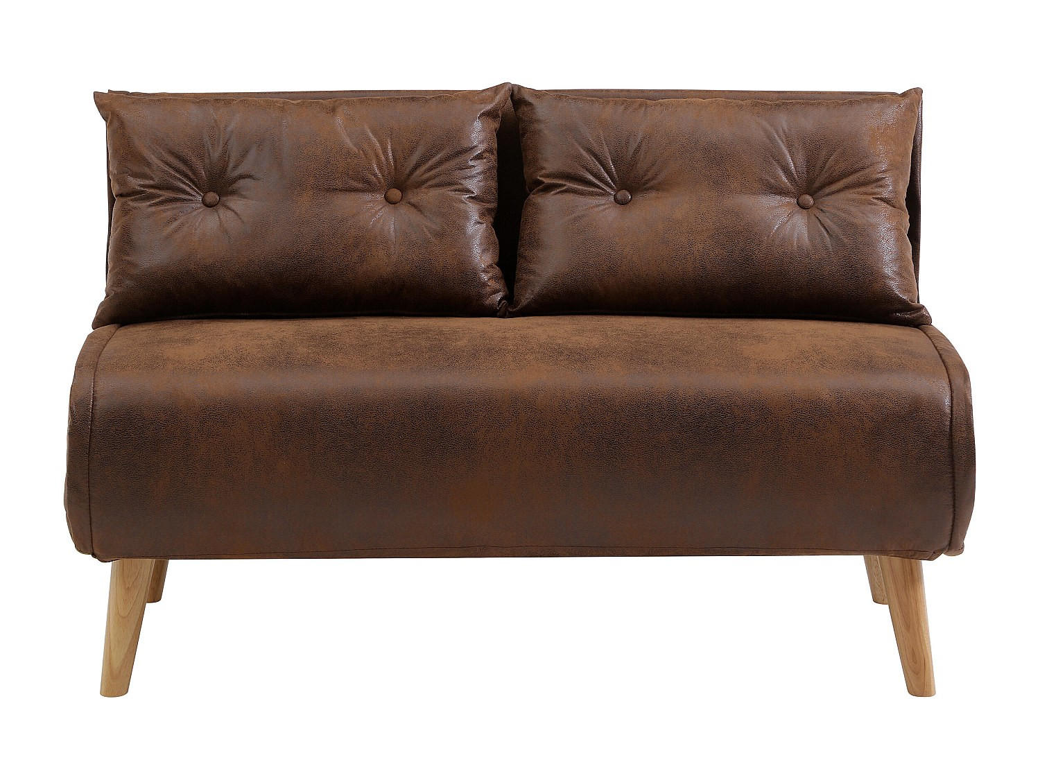 SCHLAFSOFA - 2 Personen - stoff - braun Valerio - Braun, Holz/Textil (120/74/74cm) - Vente-Unique