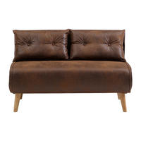 SCHLAFSOFA - 2 Personen - stoff - braun Valerio - Braun, Holz/Textil (120/74/74cm) - Vente-Unique