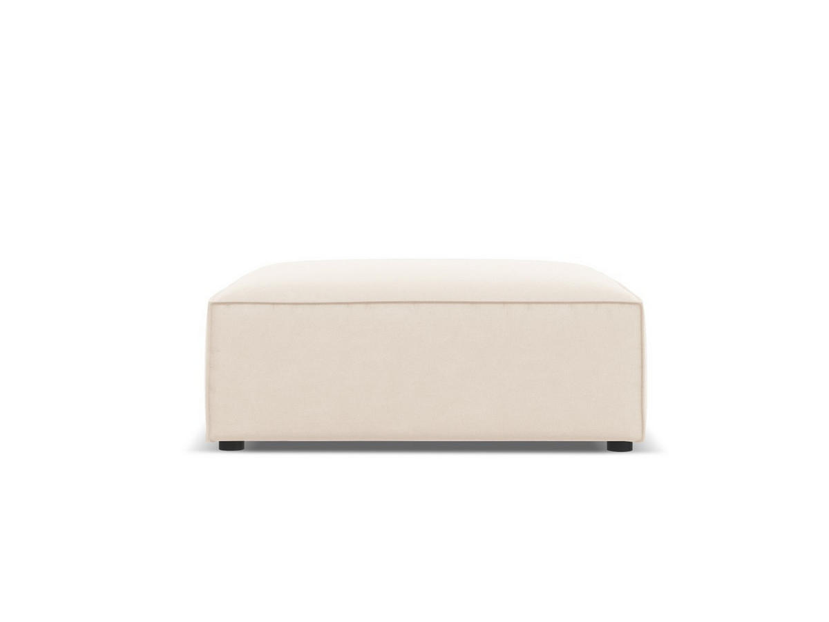 POUF Jodie aus Samt leichtes beige - Beige, Textil (80/40/102cm) - Micadoni