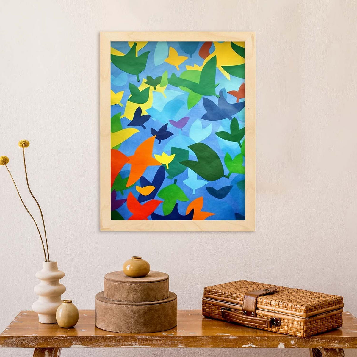 POSTER Matisse-Stil A4 Rahmen Aus Hellem Holz - Beige, Papier (29.7/5/21cm) - Nacnic