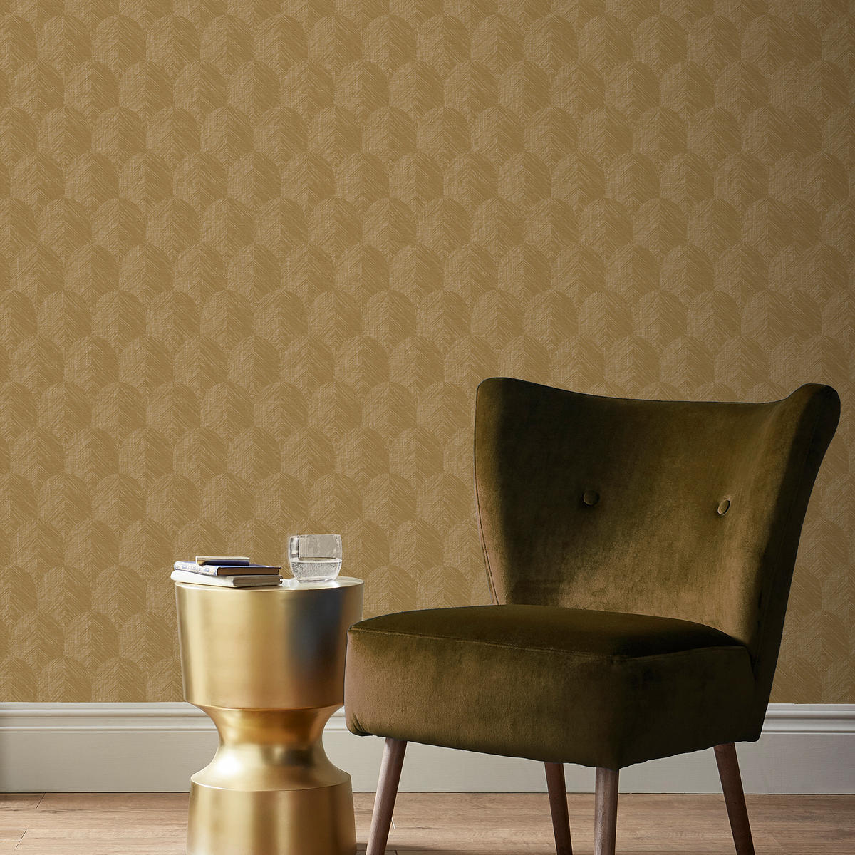 VLIESTAPETE - Romee warmes Gold - Goldfarben, Papier/Kunststoff (52/1000cm) - Superfresco Easy