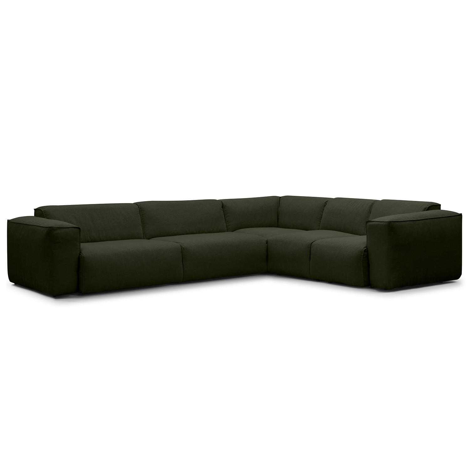 ECKSOFA mit Rundecke - Schwarz/Grau, Kunststoff/Textil (325/260cm) - home24