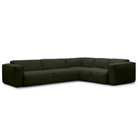 ECKSOFA mit Rundecke - Schwarz/Grau, Kunststoff/Textil (325/260cm) - home24