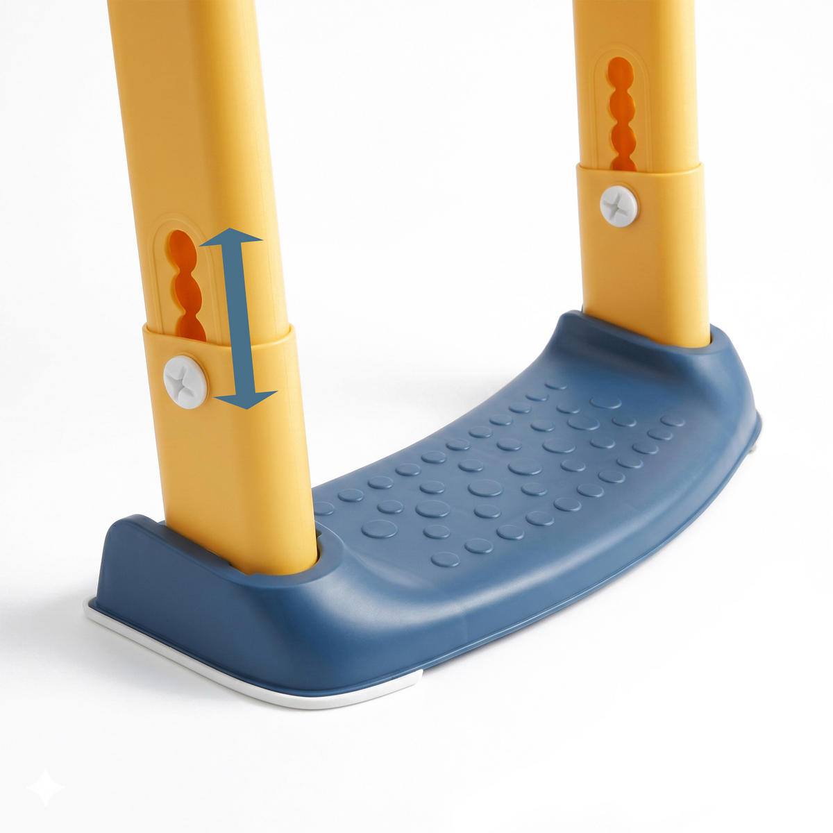 TOALETNÉ SEDADLO Modro-žlté s rebríkom výškovo nastaviteľné - viacfarebná, plast (35/55/44cm) - Relaxdays
