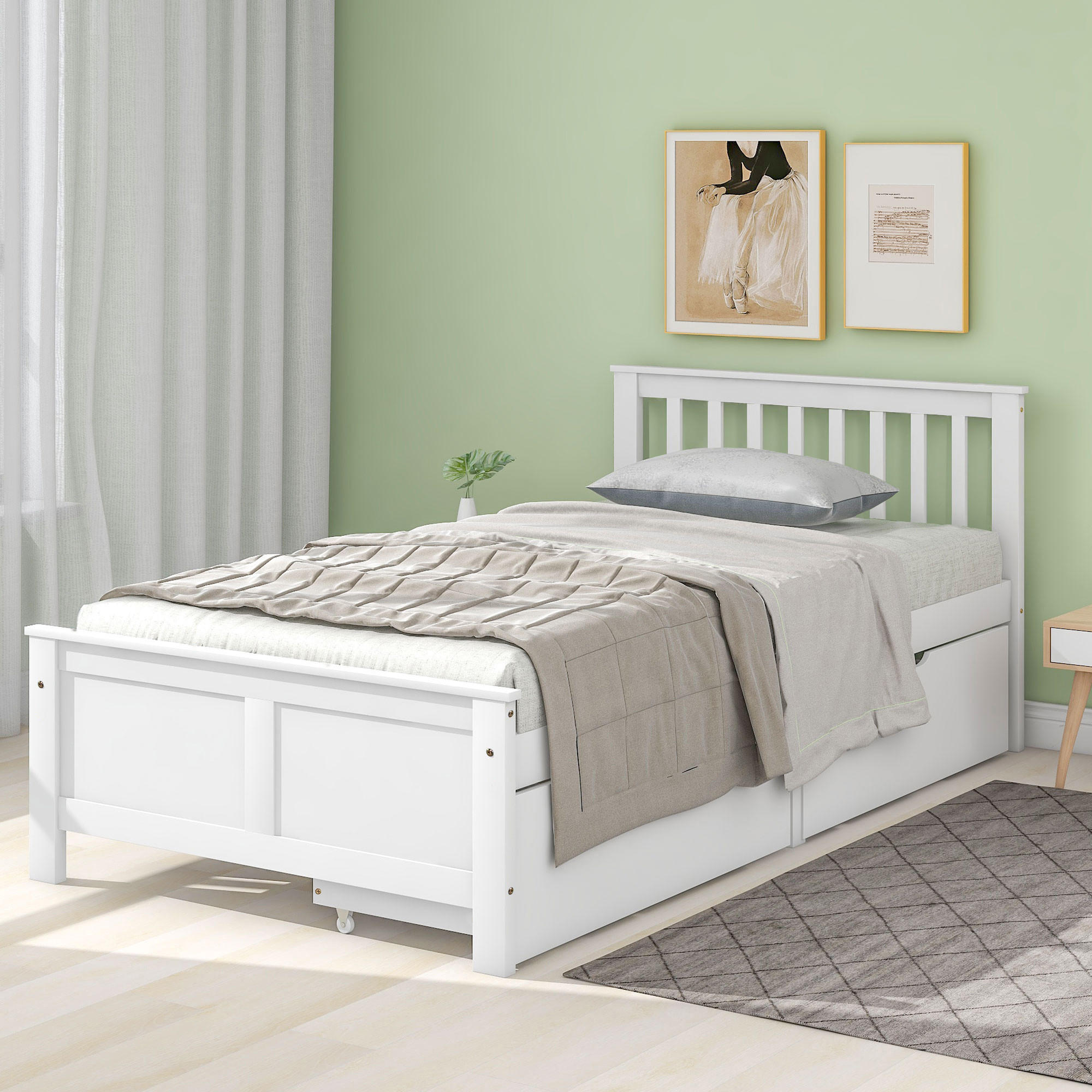 Chicfurn Jugendbett Weiß 90x200 cm