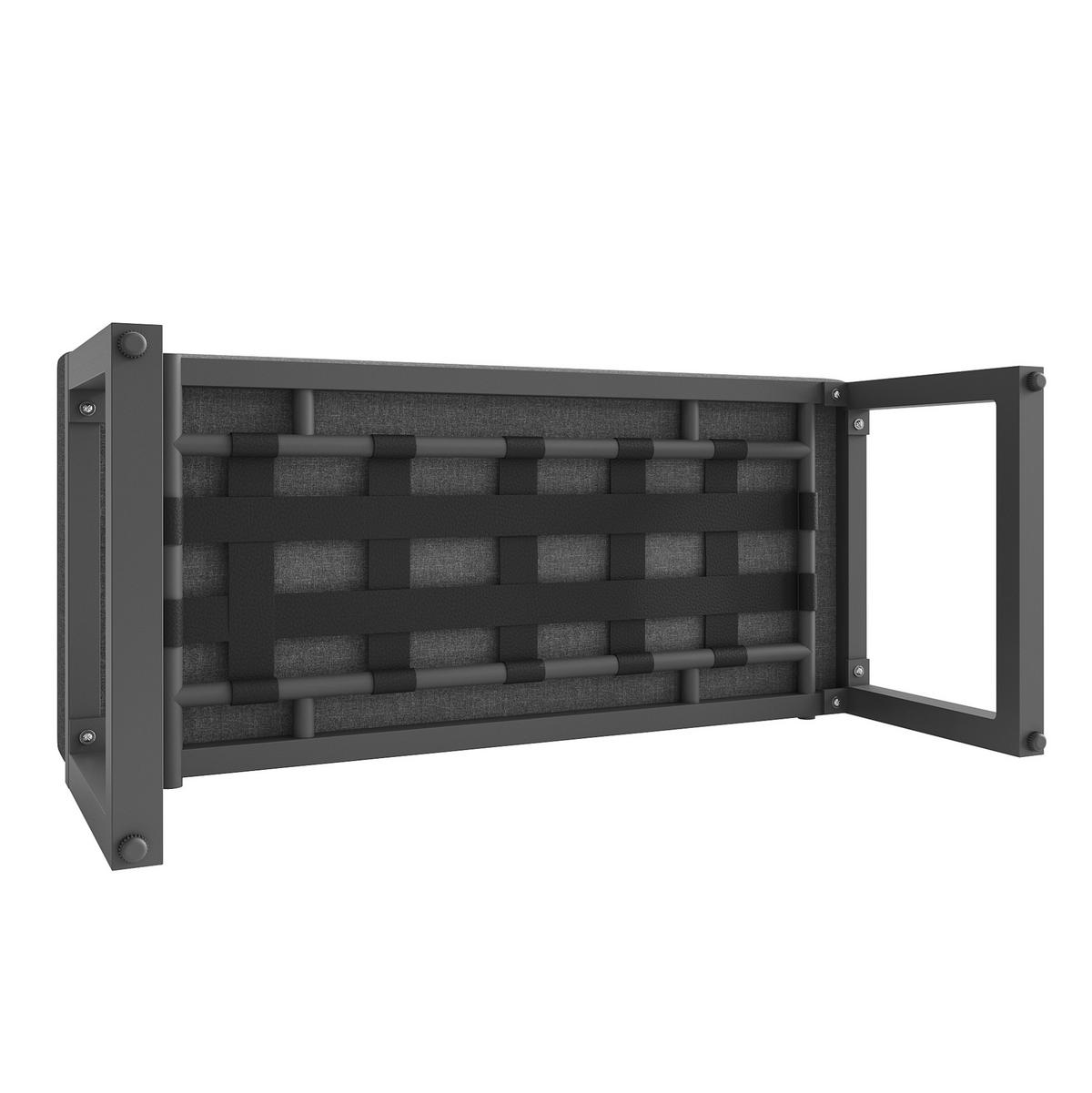 GARTENLOUNGE-SET 184/64/80 cm mit Tisch, Seilgeflecht, Glasplatte und Polsterkissen, Grau - Grau, Metall - Redom