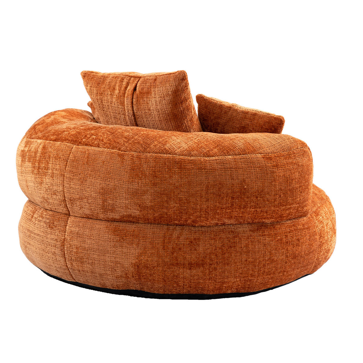 SITZSACK Chenille 108 x 108 x 52 cm Orange - Orange, Kunststoff (108/52/108cm) - Beauniv