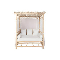 SONNENLIEGE - 2 -Sitzer - Teakholz - naturfarben hell, weiß - TULUM - Naturfarben, Holz (150/210/182cm) - Vente-Unique