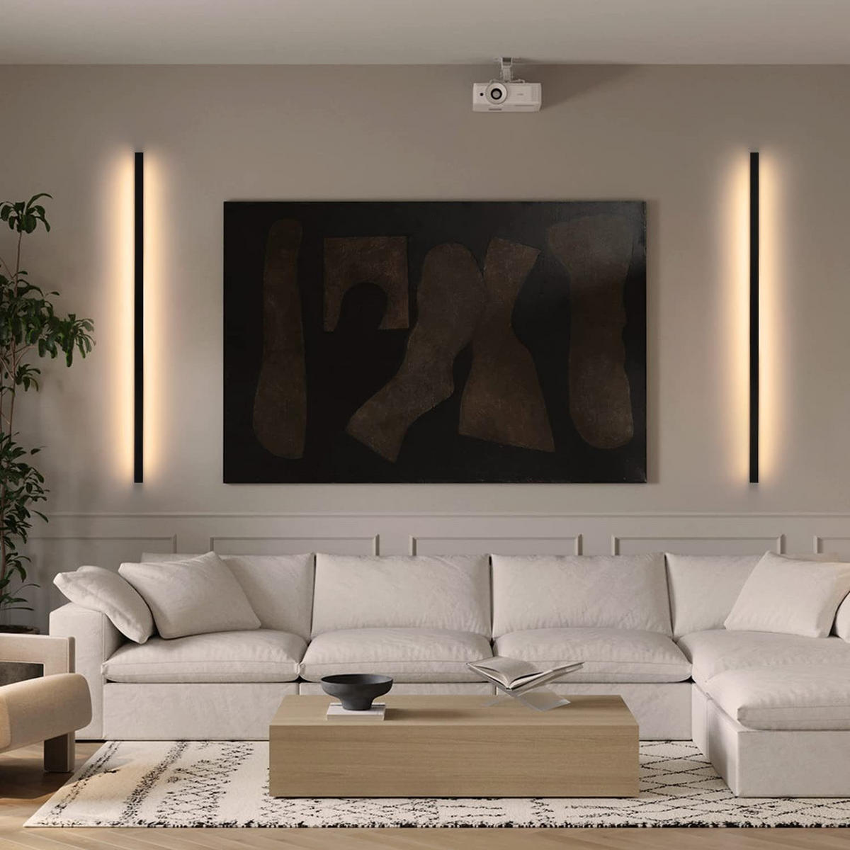 LED-WANDLEUCHTE Twinkle 2.5/3.8/100 cm - Schwarz, Metall (3.8/100/2.5cm) - ZMH