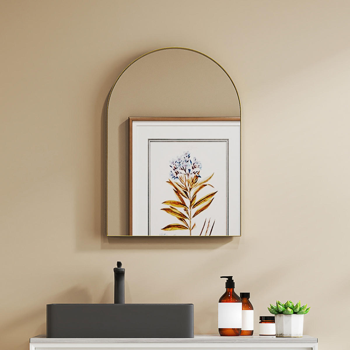WANDSPIEGEL Goldfarben 50/3/70 cm - Goldfarben, Glas (50/70/3cm) - PANGIVO