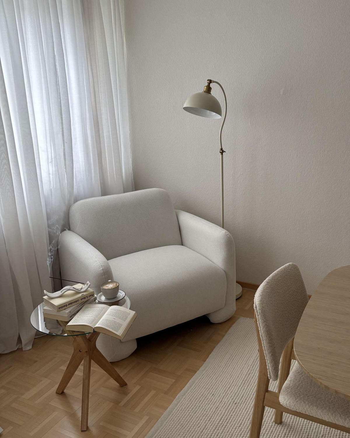 SESSEL Stoff Weiß Saland - Weiß, Textil (92/82/82cm) - Beliani