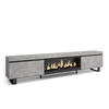 TV-SCHRANK Lowboard, Elektrokamin XXL, zementgrau, 267/35/57cm - Grau, Holzwerkstoff (267/57/35cm) - Skraut Home