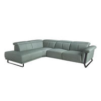 ECKSOFA Relax-Ecksofa links in türkisgrünem Leder 306/229/97 cm - Türkis/Schwarz, Leder/Metall (306/229cm) - ANGEL CERDA