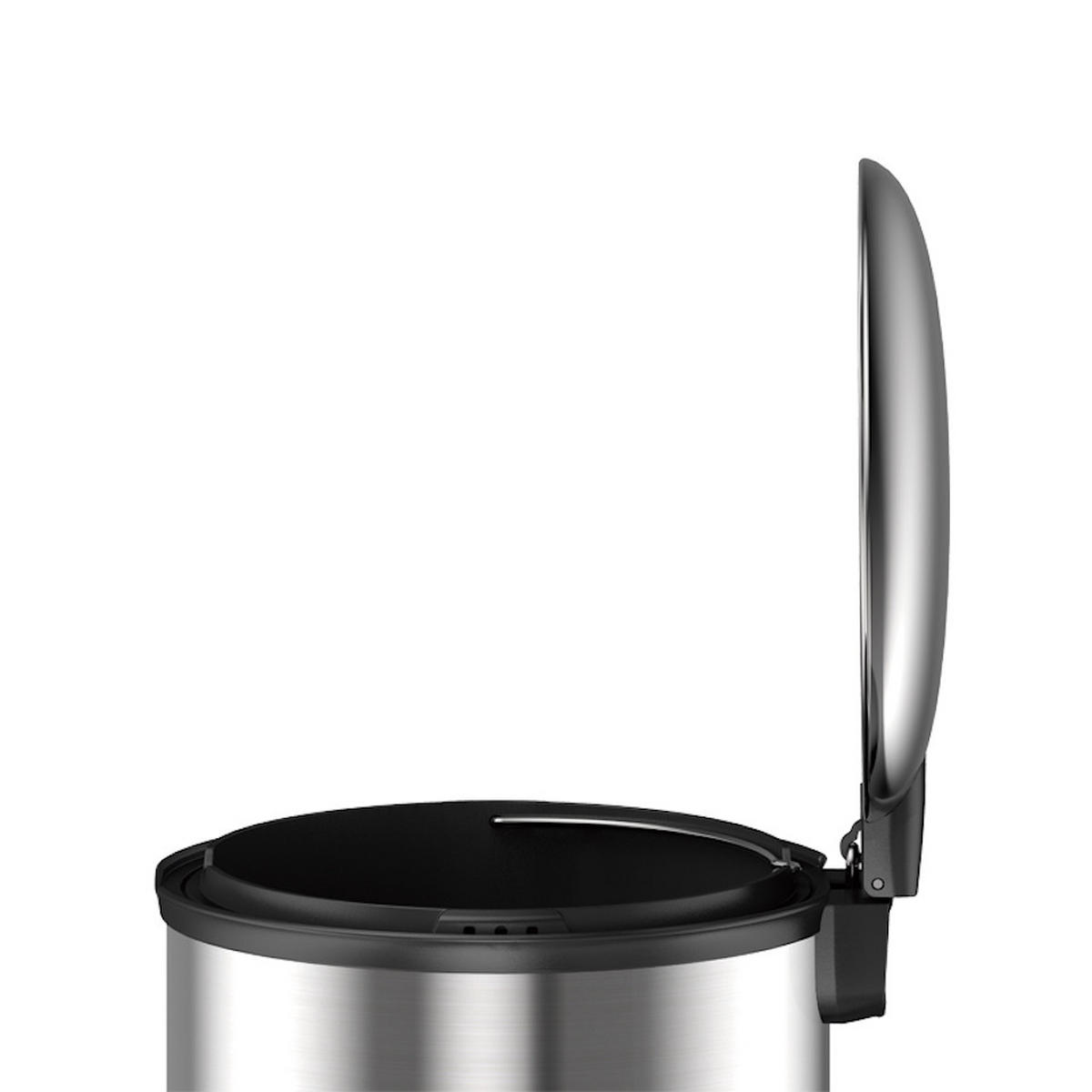 MÜLLEIMER Ellipsenförmiger 40 Liter 68x35,5x39,6 cm Edelstahl Silber - Silberfarben, Metall (35.5/68/39.6cm) - PROREGAL