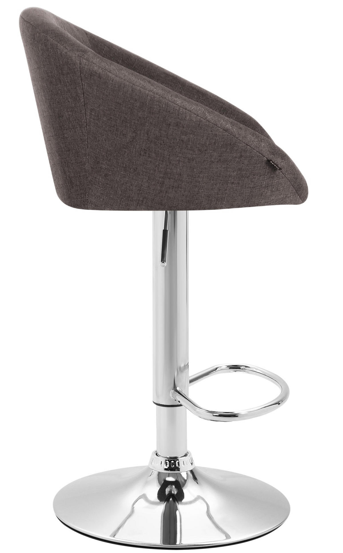 BARHOCKER Stoff dunkelgrau - Chromfarben/Dunkelgrau, Textil/Metall (55/86/51cm) - CLP