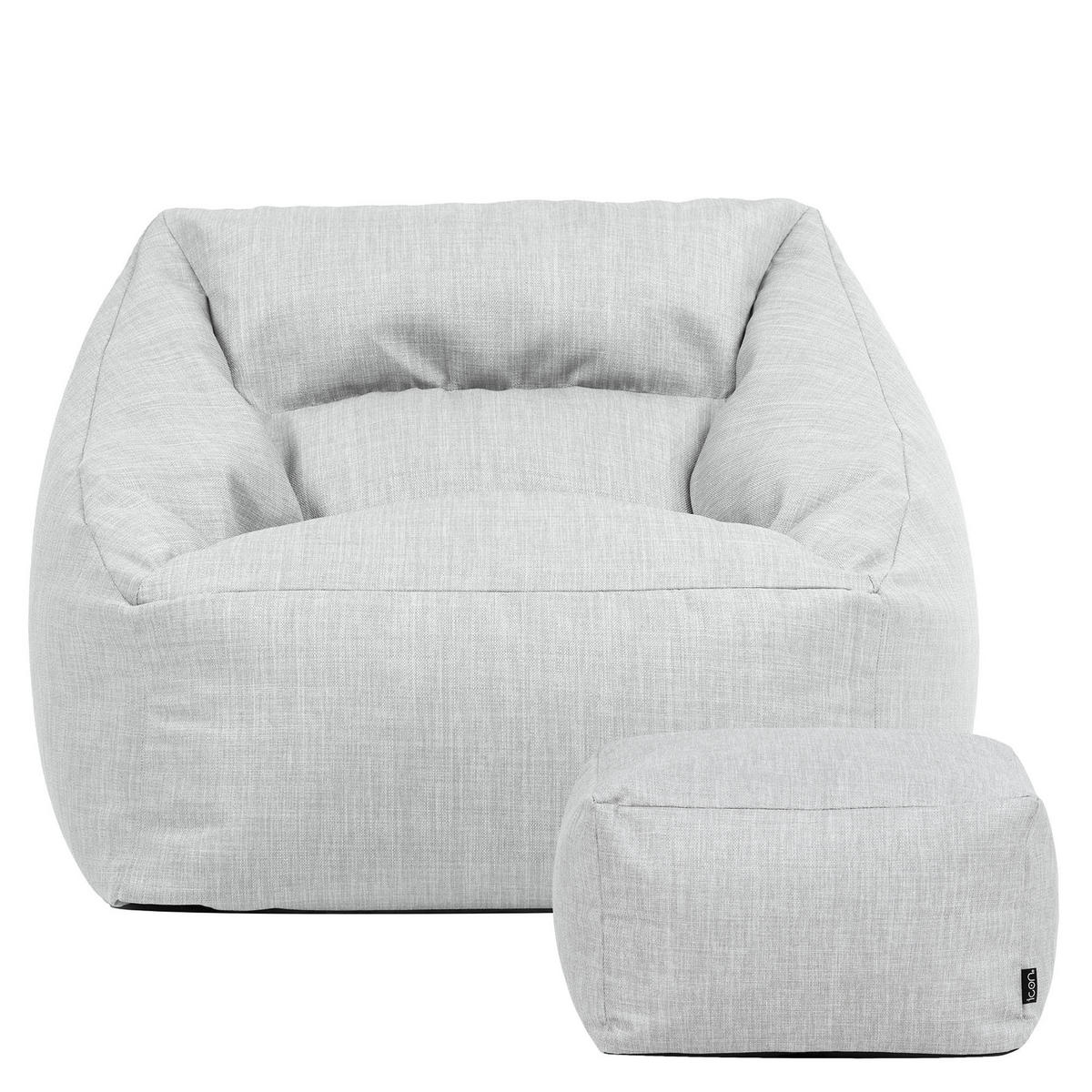 SITZSACK Sessel Outdoor mit Hocker Natalia - Grau, Textil (97/73/84cm) - icon