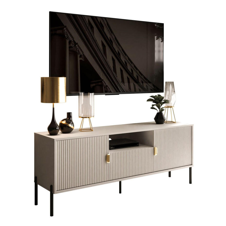 TV Rack DALIA 155 cm - Kaschmir/Goldfarben, Holzwerkstoff (155/58/40cm) - Lookway