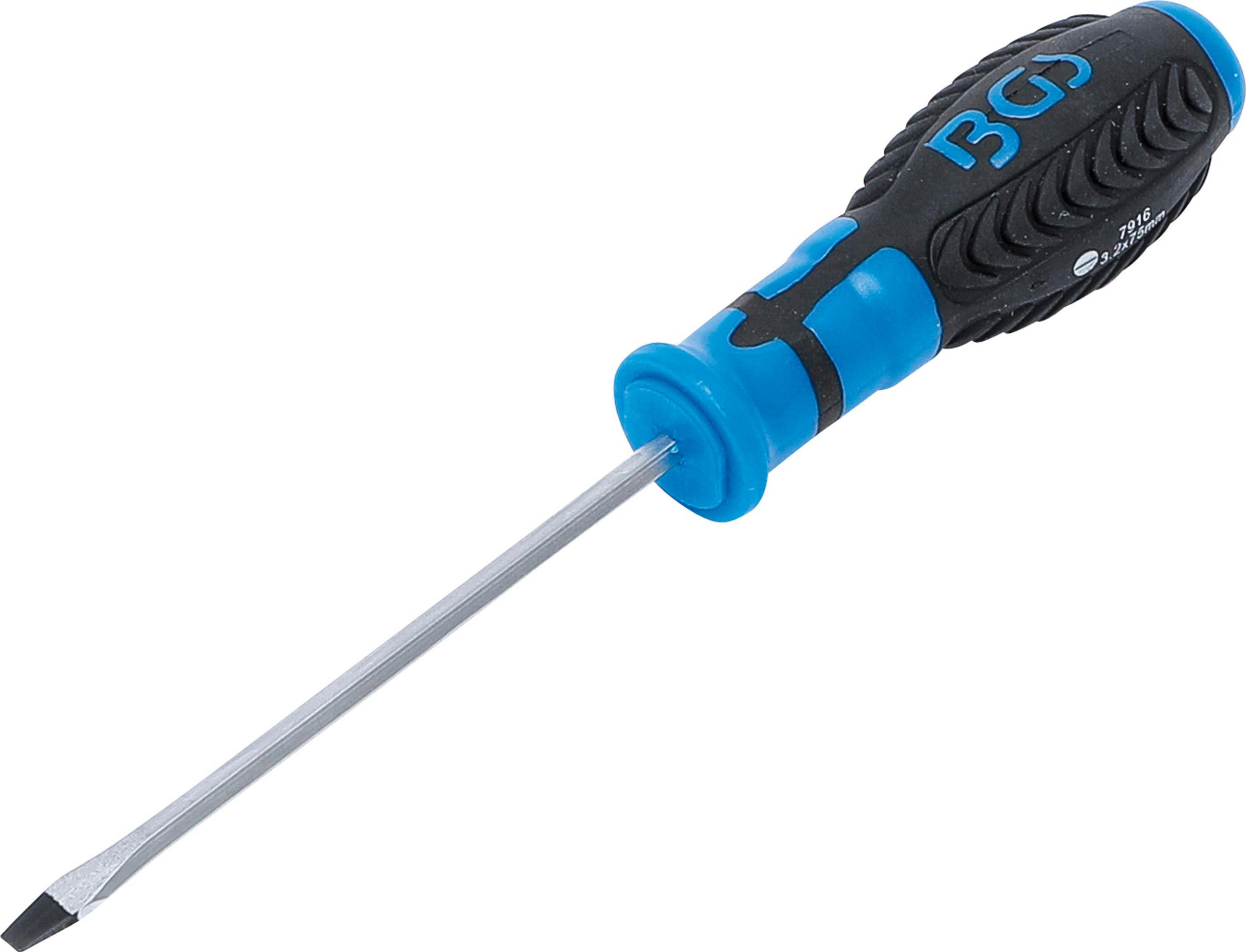 SCHRAUBENDREHER | MIT AUSSENSECHSKANT | SCHLITZ 3,2 MM | KLINGENLÄNGE - Multicolor, Kunststoff/Metall (1/1cm) - BGS technic