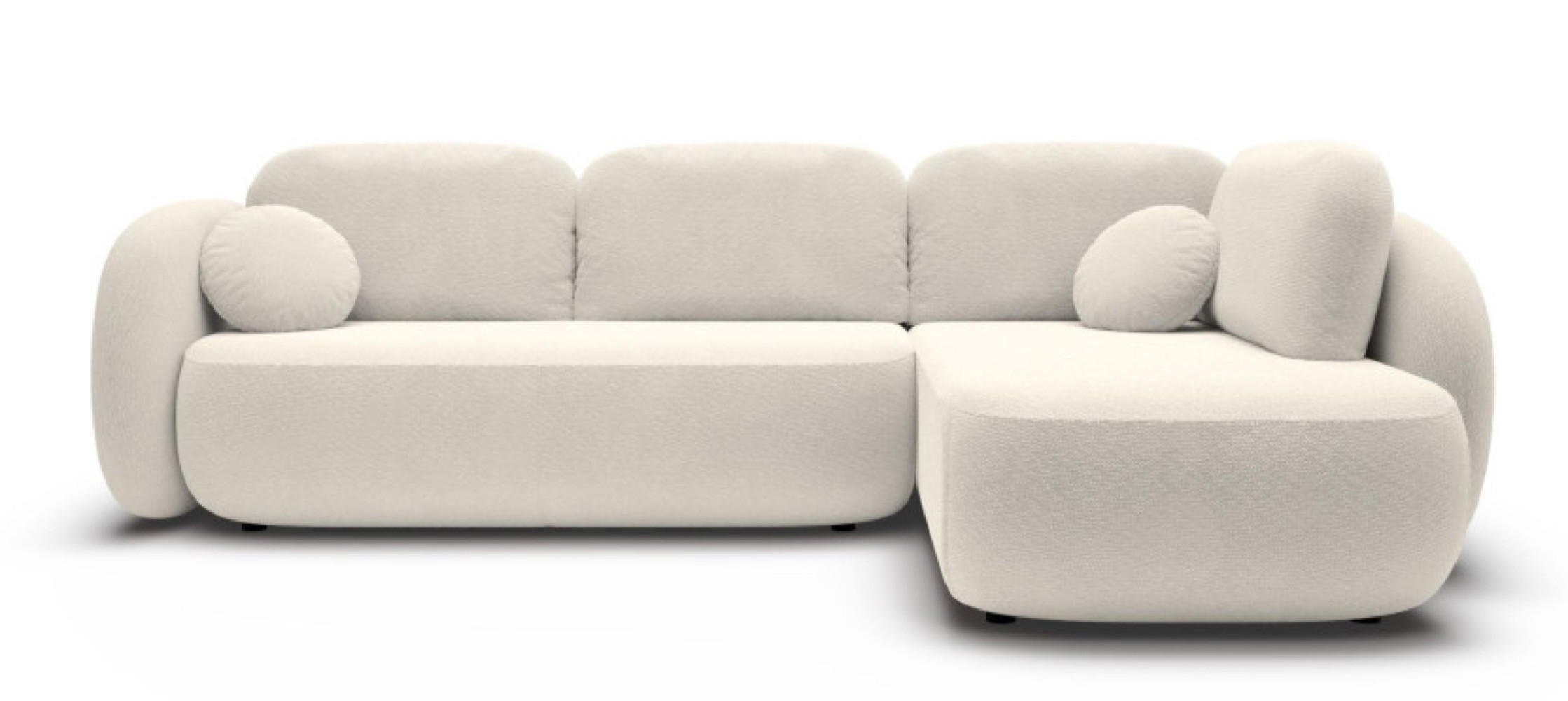 ECKSOFA Creme OLIVIO II Ausziehbar Rechts - Creme/Weiß, Textil (190/289cm) - Sepro Meble