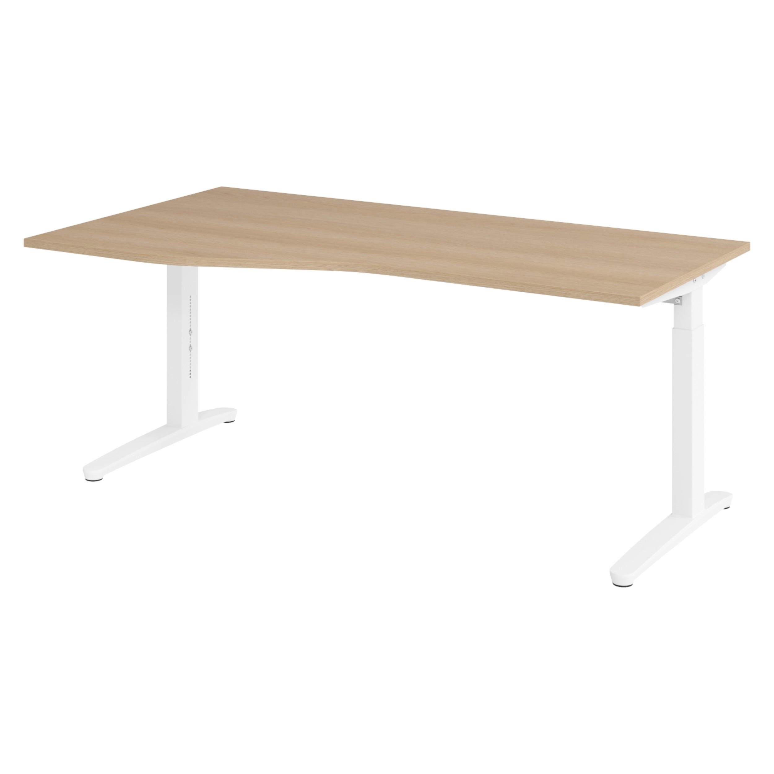 SCHREIBTISCH Serie-XB 100/180/74 cm in Eichefarben/Weiß - Eichefarben/Weiß, Holzwerkstoff (100/180/74cm) - bümö